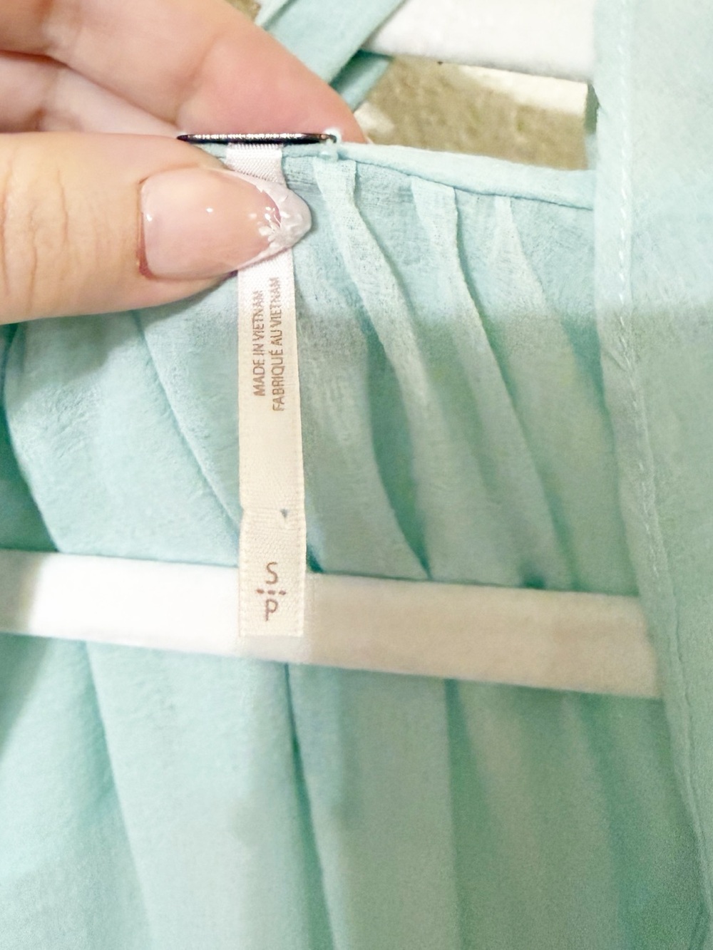 Free People Mint Green Dreamland Ruffle Sheer Solid Tie Sash Tunic Top Small - Picture 8 of 8